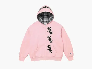 Supreme x Chicago White Sox Zip Up Hooded Sweatshirt Light Pink