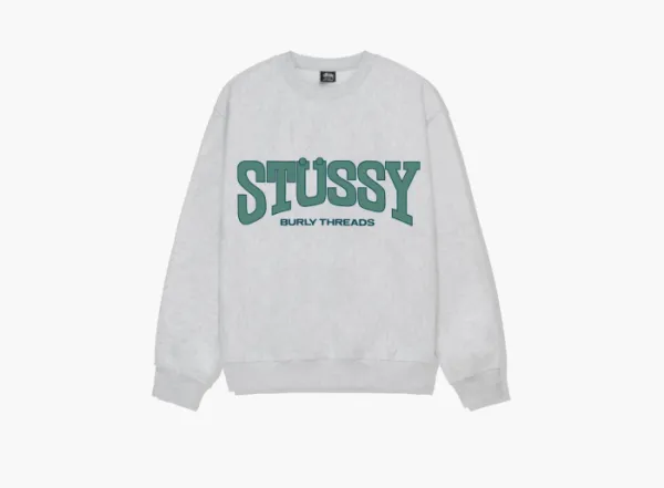 Stussy Burly Threads Crew  Ash Heather