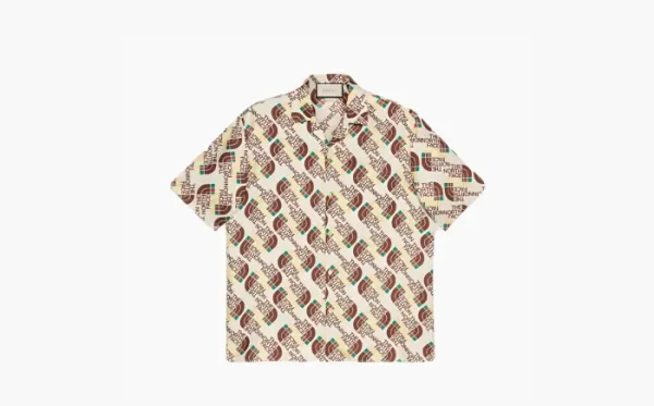 GUCCI X The North Face Web Silk Shirt Brown