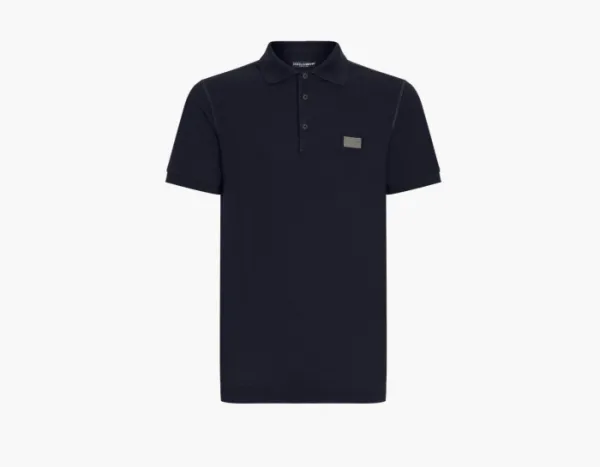 Dolce&Gabbana Cotton Polo-Shirt Blue