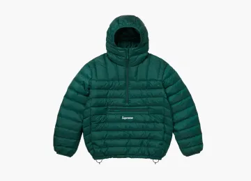 Supreme Micro Down Half Zip Hooded Pullover Dark Green