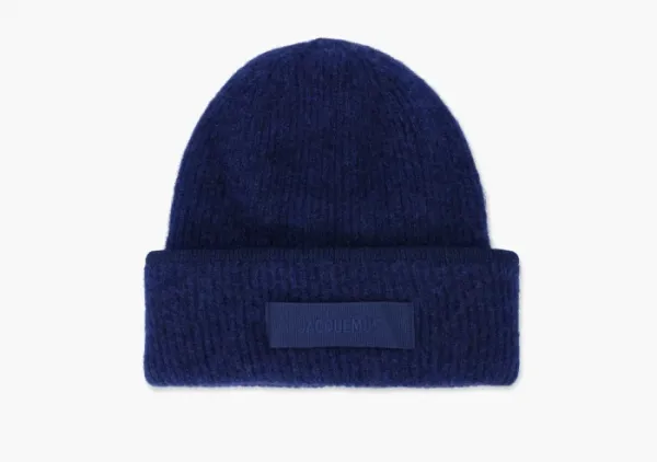 Jacquemus Le Bonnet Gros Grain Beanie Navy Blue