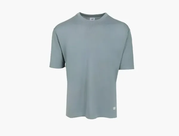 C.P. Company Short-Sleeved Knitted T-Shirt Dusty Blue
