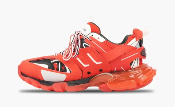 Balenciaga Track Clear Sole Low-Top Sneakers Red