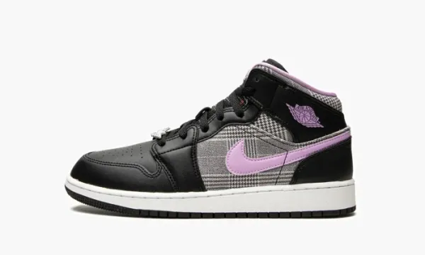 Air Jordan 1 Mid GS Houndstooth