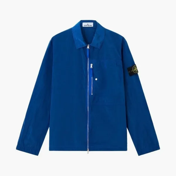 Stone Island Nylon Metal Econyl Overshirt Bright Blue