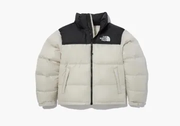 The North Face Logo Nuptse Puffer Jacket Beige