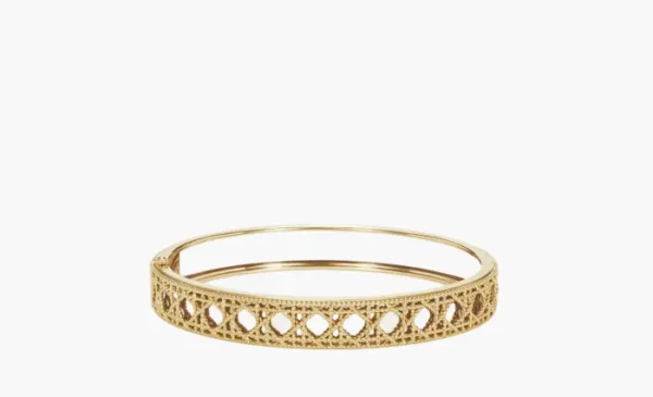 Dior Metal Bangles WMNS Gold Cannage Band