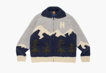 Human Made Polar Bear Cowichian Cardigan Navy