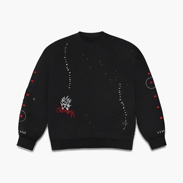 Travis Scott Cactus Jack Embroidered Scribble Sweatshirt Black