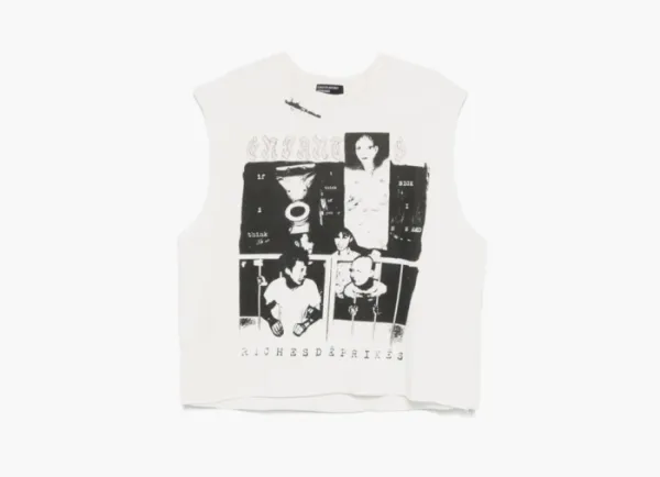 Enfants Riches Déprimés Endless Blockades Cut Off T-Shirt Faded White