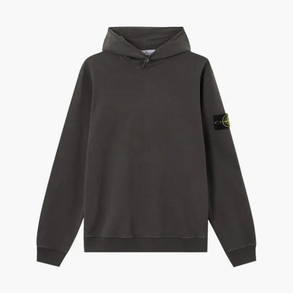 Stone Island Malfile Fleece Hooded Sweatshirt Charcoal Grey