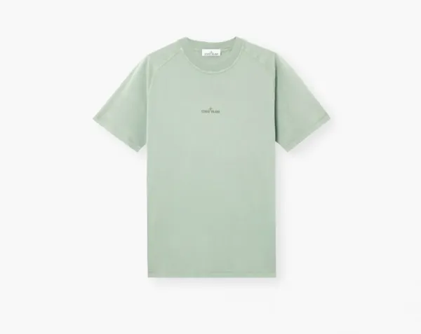 Stone Island Organic Cotton Jersey Slim fit T-Shirt Print Sage Green