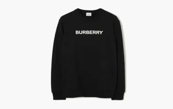 Burberry Logo Print Cotton Sweatshirt Black