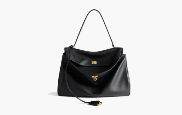 Balenciaga Rodeo Large Handbag Smooth Calfskin Black