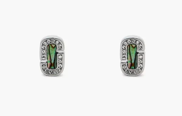 Marc Jacobs The J Marc Luxe Abalone Earrings Silver
