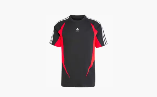 Adidas Archive Trefoil embroidered T shirt Black/Better Scarlet Red