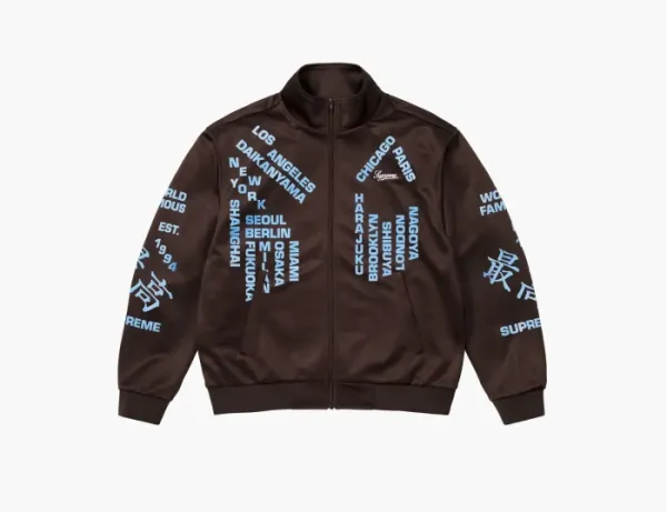 Supreme Worldwide Tricot Track Jacket Brown