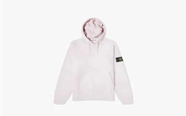 Stone Island Cotton Fleece Popover Hoodie Pink