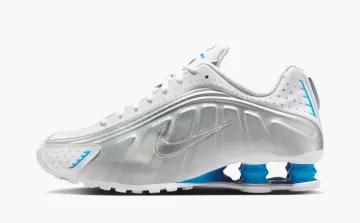 Nike Shox R4 WMNS White Metallic Silver Blue Hero