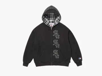 Supreme x Chicago White Sox Zip Up Hooded Sweatshirt Black