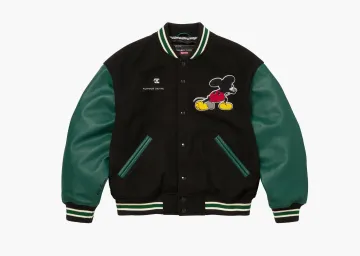 Supreme x Number (N)Ine x Mickey Mouse Varsity Jacket Black