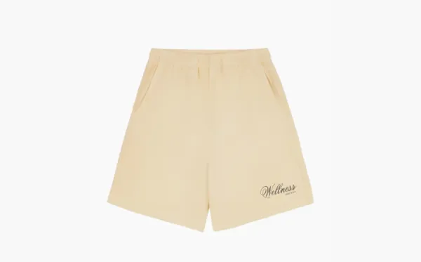 Sporty & Rich Avant Garde Logo Gym Short Light Yellow