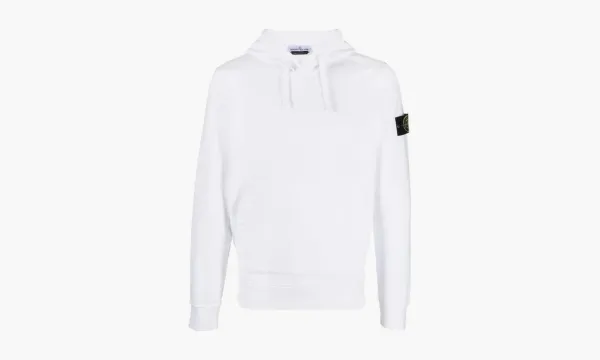 Stone Island Brushed Cotton Popover Hoodie White