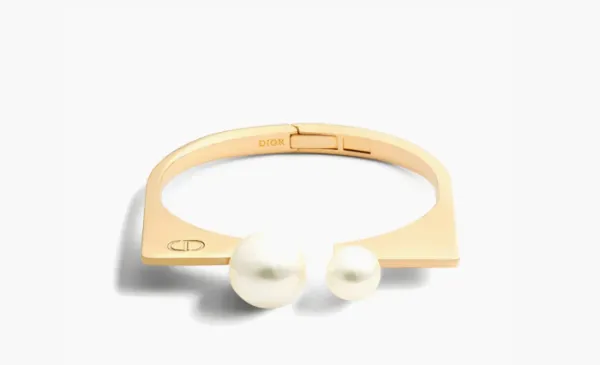 Dior Metal Resin Pearl Bangles WMNS Gold