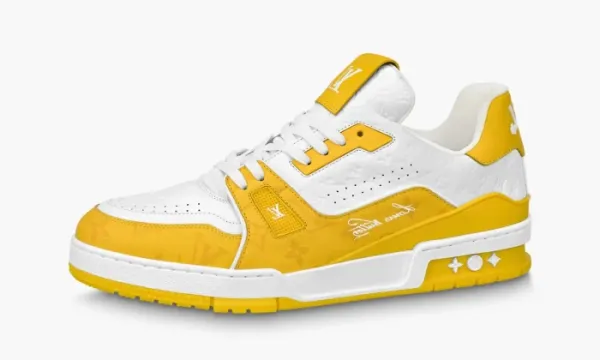 Louis Vuitton Lv Trainer White Yellow Monogram
