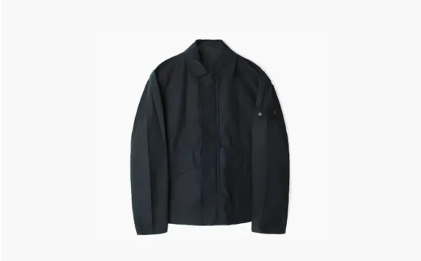 Stone Island Ghost Logo Appliquéd Cotton Overshirt Men Black