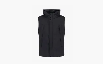 C.P. Company Mens Sleeveless Jacket With Integrated Goggles And High Collar Black