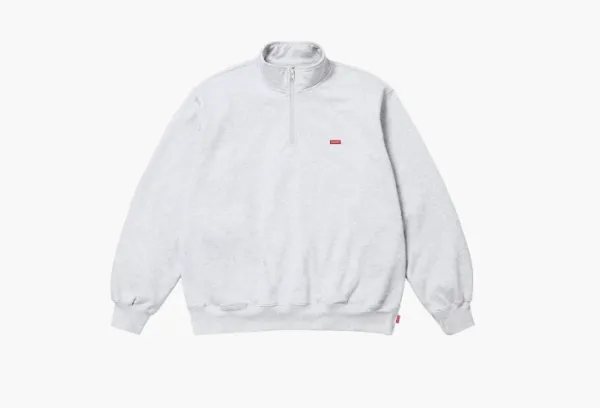 Supreme Small Box Half Zip Pullover  Ash Grey