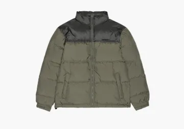 Carhartt WIP Embroidered Quilted Zip-Up Down Puffer Jacket  Dark Khaki
