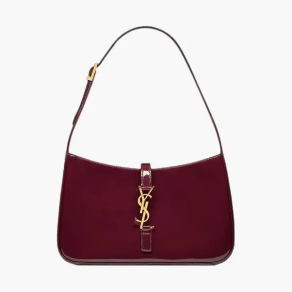 Saint Laurent Le 5 À 7 Mini Patent Leather Shoulder Bag Dark Red Wine