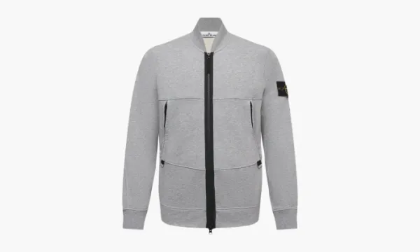 Stone Island Garment Dyed Bomber Jersey Jakcet Grey Marl