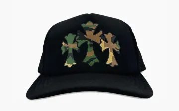 Chrome Hearts Triple Cross Trucker-Graphic Cap Black