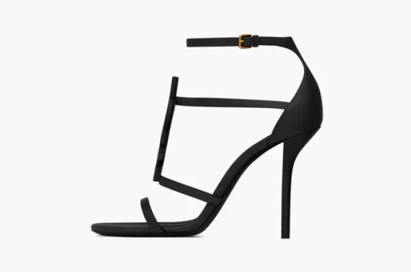 Saint Laurent Cassandra Sandals In Smooth Leather Black
