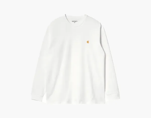 Carhartt WIP Chase Logo Long Sleeve Off-White