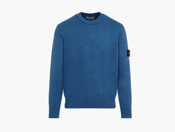 Stone Island Compass Badge Crewneck Sweater Avio Blue