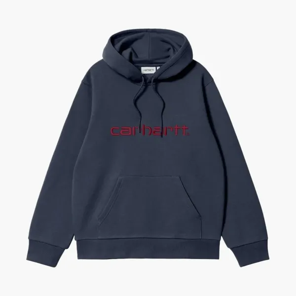 Carhartt WIP Hooded Carhartt Sweatshirt Navy Red
