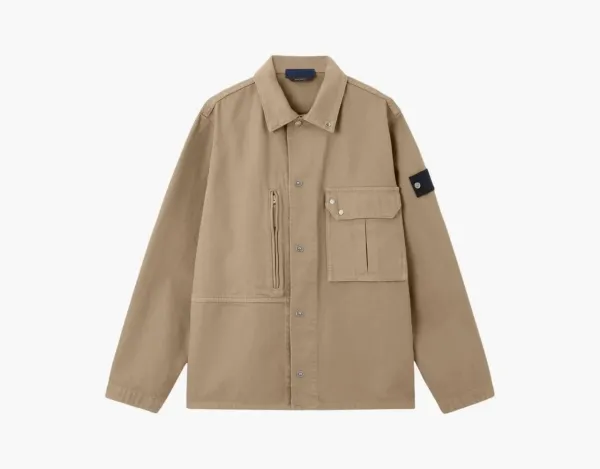 Stone Island Light Bull Denim-TC Overshirt Desert