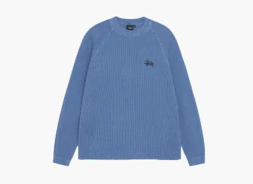Stussy Raglan Thermal Long-Sleeve Crew Blue