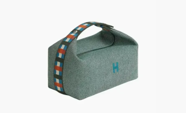 Hermes  Wool Cosmetic Bag Bride à brac for Women Dark Green