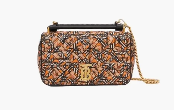 Burberry Small Quilted Lambskin Monogram Print Lola Bag Multicolor