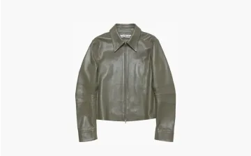 Acne Studios Leather Jacket Dusty Green