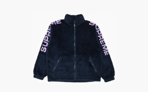 Supreme Shoulder Logo Fleece Jacket Navy