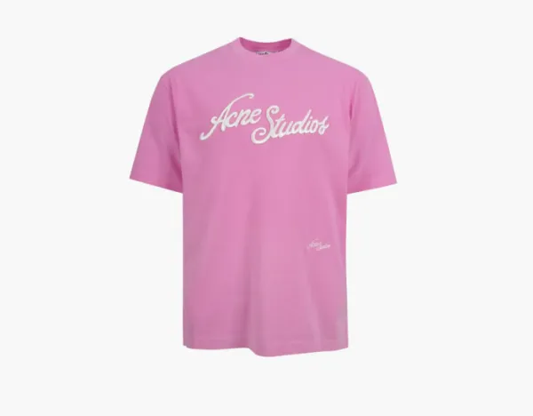 Acne Studios Logo T-shirt Relaxed Fit Bubble Pink