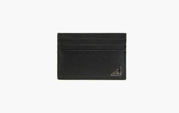 Prada Saffiano Small Logo Card Holder Black