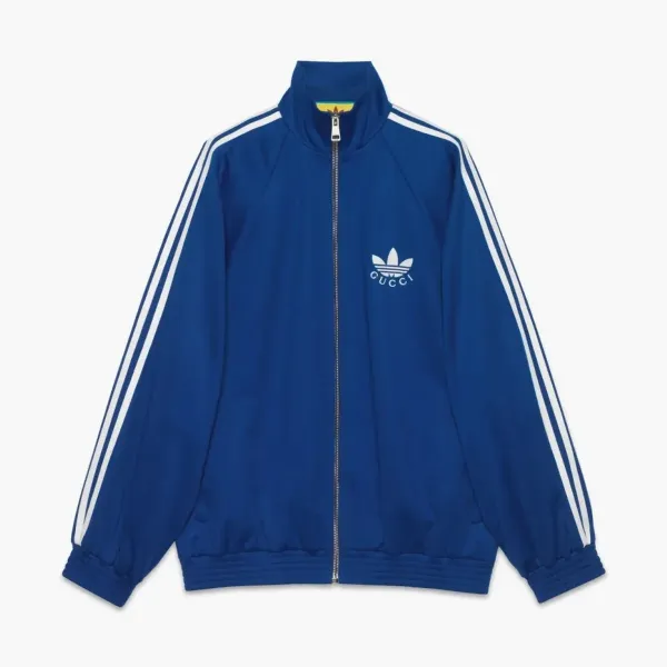 Adidas Gucci X Cotton Jersey Zip Jacket Blue